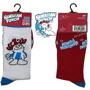 Hawaiian Punch Crew Socks Mens Novelty Funny Print Unisex OS Shoe Size 6-12 New